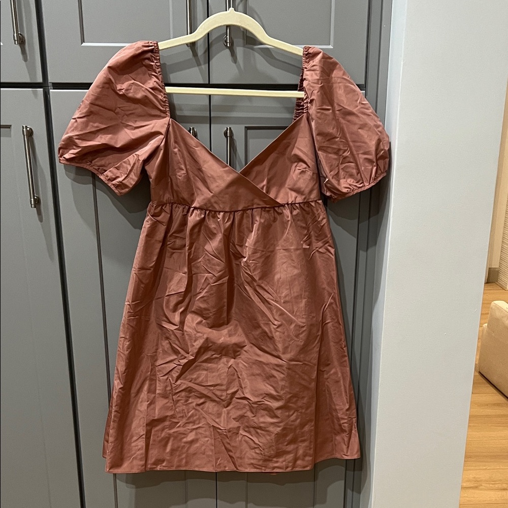 Wilfred Puff Sleeve Dress in Rust
